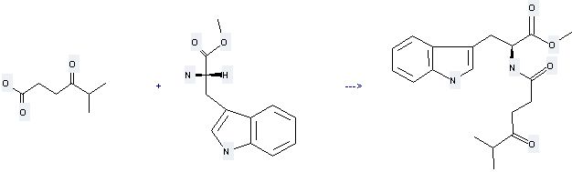 Hexanoic acid,5-methyl-4-oxo- can be used to produce 3-(1H-indol-3-yl)-2-(5-methyl-4-oxo-hexanoylamino)-propionic acid methyl ester with L-tryptophan methyl ester